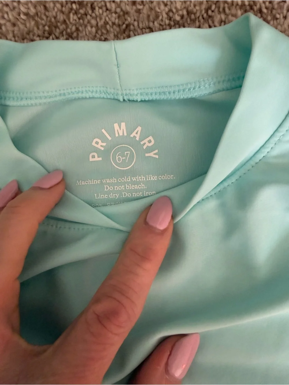 Primary Light Aqua Long-Sleeve Rash Guard